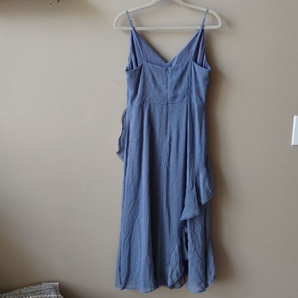 Keepsake Hideaway Blue Hydrangea Ruffled‎ Midi Dress Sz L - Picture 10 of 16